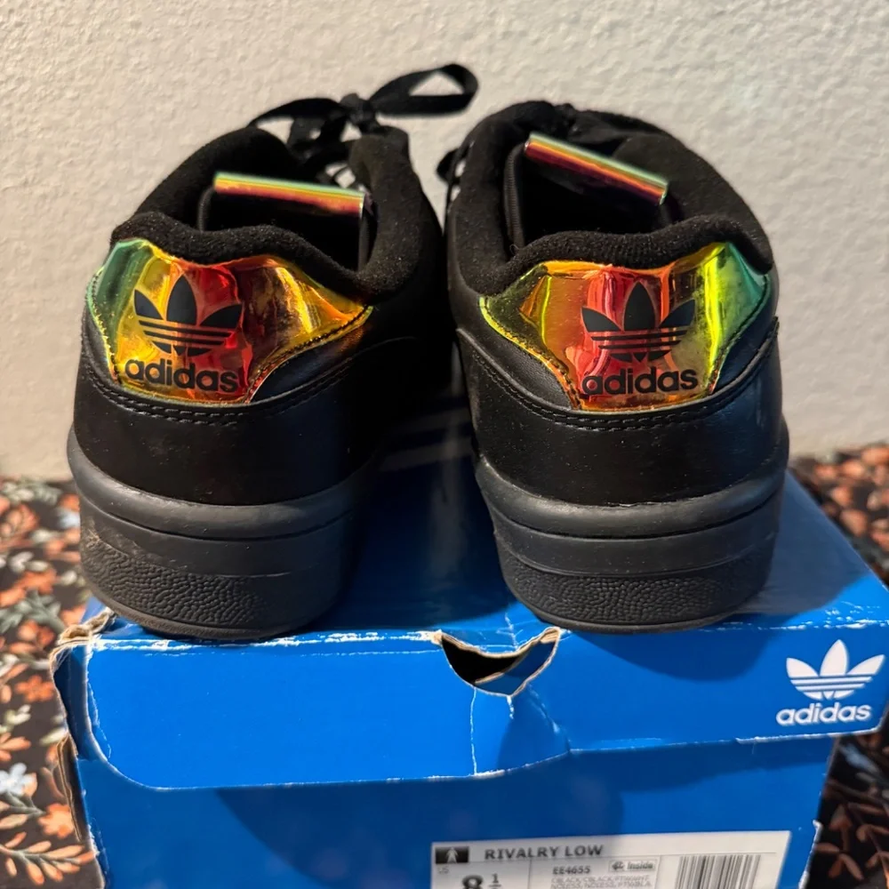 Adidas Rivalry Low Black Iridescent GUC Mens Size 9 (box says 8.5) - Picture 4 of 14